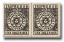 PHYP1a - 1898-99 1m Filipino Revolutionary Government Newspaper Stamp, Black, Imperf Pair