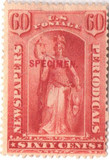 PR67SD - 1879 60c Newspaper & Periodical, Specimen, Red