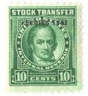 RD121 - 1942 10c Stock Transfer Stamp, Bright Green