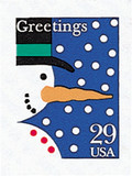 2799 - 1993 29c Christmas Greetings: Snowman, self-adhesive