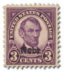672 - 1929 3c Abraham Lincoln, Violet, Nebraska Overprint