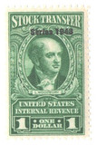RD271 - 1948 $1 Stock Transfer Stamp, Bright Green