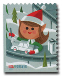 5724 - 2022 First-Class Forever Stamps - Christmas Elves: Elf with Toy Car