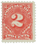 J30 - 1894 2c Postage Due Stamp - vermilion J30 - 1894 2c Postage Due Stamp - vermilion