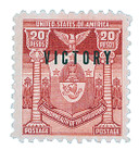 PH496 - 1945 20p Arms of City of Manila, Henna Brown, Commonwealth of Philippines, Victory & Commonwealth Overprint in Black