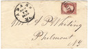 MRS1805 - 1857 3c Washington Type I (#25) on cover to Philmont, NY