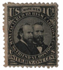 RO49a - 1862-71 1c Byam, Carlton & Co. Matches, Black, Old Paper