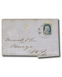 MRS1845 - 1852 1c Franklin (#9) on Folded U.S. Economist Price List to Oswego, NY