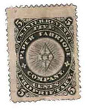 RU15c - 1877-78 5c Paper Fabrique Company, Black, Pink Paper