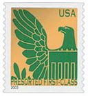 3801 - 2003 25c Gold Background / Green Eagle, Non Denomination
