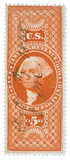 R88 - 1862-71 $5 U.S. Internal Revenue Stamp, Charter Party, Red, Perf. 12