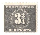 RB57 - 1914 3 3/4c Proprietary Revenue Stamp, Black, Double Line Watermark