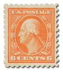 429 - 1914 6c Washington, Red Orange, Single Line Watermark, Perf. 10