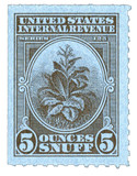 TE1101a - 1955, 5oz Snuff Tax Revenue Stamp, Series 125, Rouletted 7