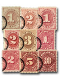J3//42 - 1879-96 Postage Due, Set of 9 Stamps