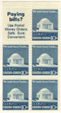 1510b - 1973 10c Jefferson Memorial, Booklet Pane of 5 with Label