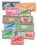 MUS096a - 1926-1960 13 Airmail Stamps with mounts