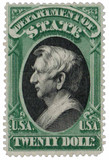 O71 - 1873 $20 Department of State Official, Green & Black, Hard Paper