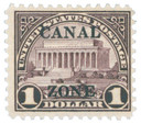 CZ95 - 1926 $1 Lincoln Memorial, Violet Brown, Canal Zone Overprint Type B, Perf. 11
