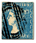 Mauritius 1859 6d Blue "Seated Britannia"