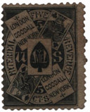 RU8b - 1871-77 5c Private Die Playing Card Stamps - silk paper, black