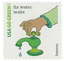 4524b - 2011 First-Class Forever Stamp - Go Green: Fix Water Leaks