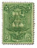 RU11e - 1871-77 5c Lawrence &  Cohen, Green, Experimental Silk Paper