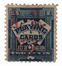 RF4 - 1902 2c Playing Card Stamp, Deep Blue, Double Line Watermarked, Perf. 12