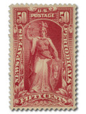 PR119 - 1895 50c Newspaper & Periodical Stamp, Carmine, Double Line Watermark