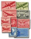 C25//C49 - 1941-57 US Airmails, Set of 10 Stamps