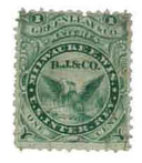 RO30b - 1871-77 1c Barber Jones & Co. Matches, Green, Silk Paper