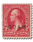 G2a - 1900 2c Washington, Rose Carmine, Type IV, Guam Black Overprint