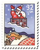 3115 - 1996 32c Christmas Family Scenes: Dreaming of Santa, booklet single