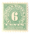 RE9 - 1914 6c Cordials, Wines, Etc. Stamp, Green, Single Line Watermark