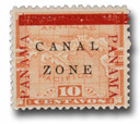 CZ13a - 1904 10c Canal Zone - Black overprint horizontal,CANAL in antique type, yellow