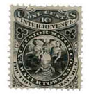 RO81b - 1871-77 1c Excelsior Match Co, Watertown, NY, Black, Silk Paper