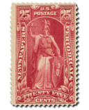 PR118 - 1895 25c Newspaper & Periodical Stamp, Carmine, Double Line Watermark