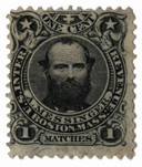 RO133b - 1871-77 1c A. Messinger Matches, Black, Silk Paper