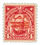 PHC19 - 1928 4c Philippine Islands Airmail, William McKinley, Carmine, LOF Overprint in Red