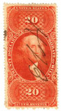 R99 - 1862-71 $20 U.S. Internal Revenue Stamp, Probate of Will, Orange, Perf. 12