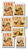 2948//3030 - 1995-96 Love Cherubs, collection of 7 stamps