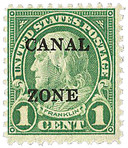 CZ100 - 1927 1c Franklin, Green, Canal Zone Overprint Type B, Perf. 11x10.5