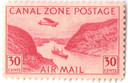 CZC12 - 1941 30c Canal Zone Airmail, Gaillard Cut, Rose Lake
