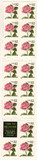 2492b - 1995 32c Flora & Fauna Series: Pink Rose, Booklet Pane of 15 stamps plus Label