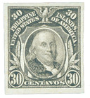 PH349 - 1931 30c Franklin, Light Gray, Philippines Regular Issue, Imperf.