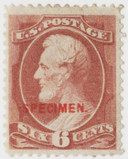 208SD - 1881-82 6c Abraham Lincoln, Brown Red, Specimen Type D