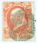 O83 - 1873 1c War Department Official, Rose, Hard Paper