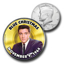 CNS16010 - Elvis Presley Gold "Blue Christmas" US Half Dollar Commemorative Coin