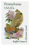 1990 - 1982 20c State Bird & Flower: Pennsylvania