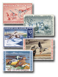 MUS103 - 5 Different Duck Stamps on Licenses